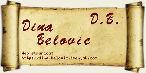 Dina Belović vizit kartica